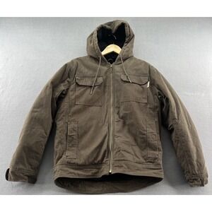 Wolverine Jacket Mens Sz Medium Brown Full Zip Utility Workwear